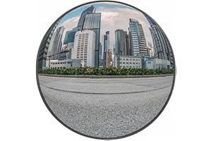 JFIYETH 12inch Convex Mirror, 160 Adjustable Wide Angle View, Traffic Mirror for Garage, Driveway, Warehouse, Parking or Traffic Safety (Supports Indoor and Outdoor)