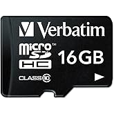 Verbatim 44082 16GB Premium microSDHC Memory Card with Adapter, UHS-I V10 U1 Class 10, Black