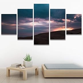 SIGNWIN 5 Panel Canvas Wall Art Sunset in...