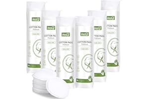 MSQ Cotton Rounds (600 Count), Makeup Remover Pads, Cotton Facial Cleansing Round Cotton Pads Lint-Free, Hypoallergenic