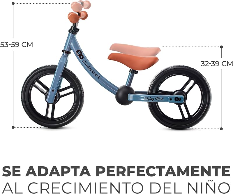 , 2WAY Next Bicicleta sin Pedales, Bicicleta Infantil, Bici Bebe, Cuadro Bajo, Regulable, Sillín Blando, A Partir de 2 años hasta 35 kg, Azul