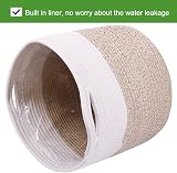 tenn well 30cm Indoor Plant Pot Basket with Liner Cotton Woven White Khaki view 4
