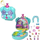 Polly Pocket Compact Playset, Doggy Birthday Bash with 2 Micro Dolls & Accessories, Travel Toy with Surprise Reveals