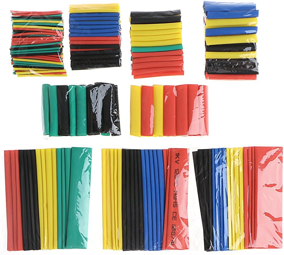 Huilier 328 Pcs 2:1 Polyolefin Heat Shrink Tubing Tube Sleeve Wrap Wire Set 8 Size