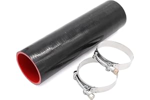 Taukealugs Straight Coupler Silicone Hose 3-Inch ID 12-Length 4-Ply 5MM thickness Air Intake/Turbo/Intercooler Piping Tube with Stainless Steel T-clamps