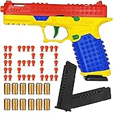 Automatic Shell Ejection Toy Gun with Soft Bullet- Automatic Reloading Rebound Toy Gun Pistols for Shooting Game Educational Toys Gifts for Kids Boys Girls (Red)