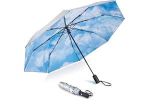 G4Free UPF 50+ UV Protection Large Travel Umbrella 42/46 Inch Auto Open Close Windproof Sun Blocking Umbrella