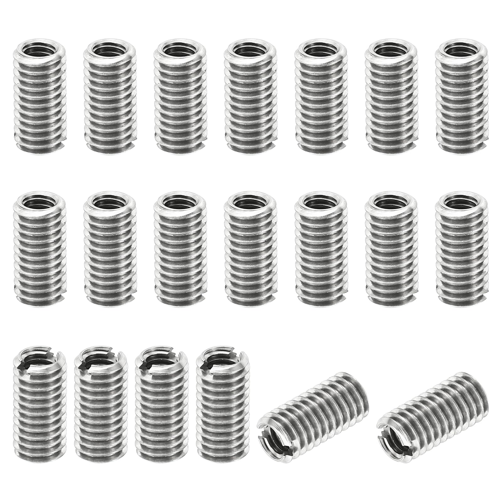 PATIKIL Thread Adapters Sleeve Reducing Nut, 20 Pcs M6x1 Male to M4x0.7 Female Repairing Insert Nut Screw Reducer Stainless Steel Fastener 12mm