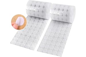 Hompie 400pcs (200 Pair Sets) 15mm Diameter Sticky Back Hook, Self Adhesive Dots Loop Tapes for DIY Crafts Office Classroom (White)