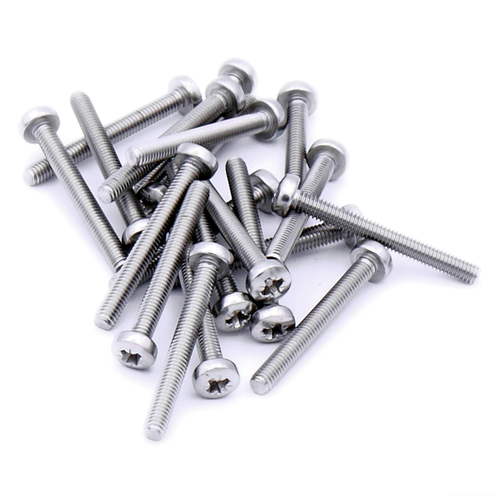 M6 (6mm x 50mm) Pozi Pan Machine Screw (Bolt) - Stainless Steel (A2) (Pack of 20)