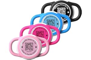 ILFINDYOU 4 Pack Waterproof AirTag Dog Collar Holder for Apple Tracker QR Code Case Mix Colors