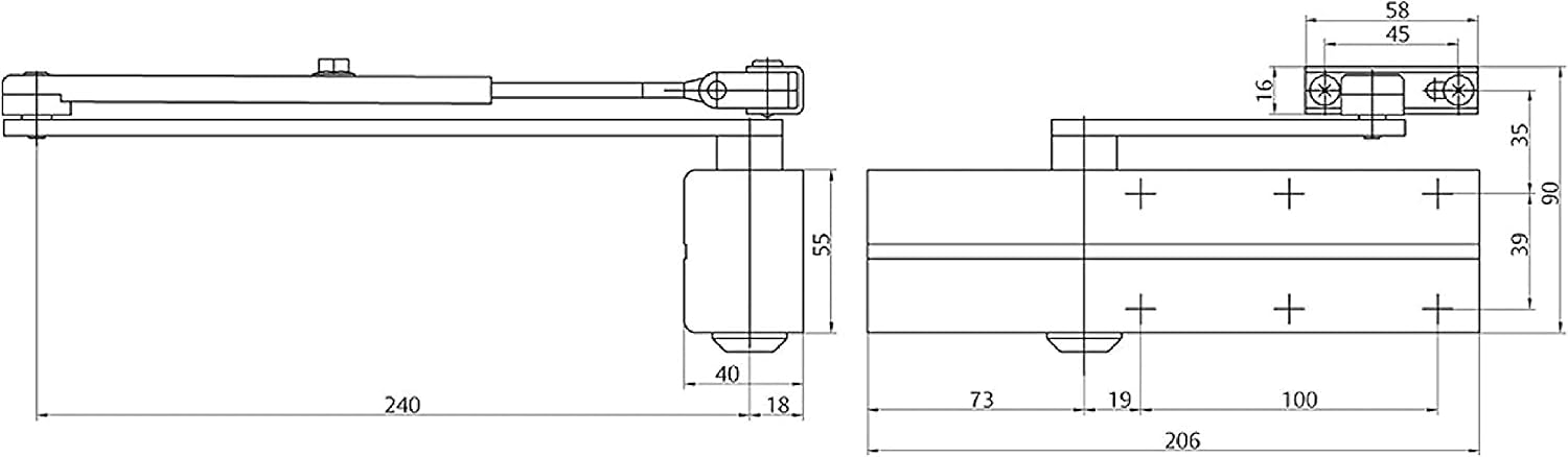 Tesa Assa Abloy DC140 - dev1-, Articulated Arm Door Closer DC140, Force EN2/3/4, Black, Silver - Image 3
