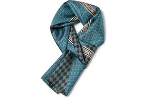 SHIROUYU 100% Mulberry Silk Twill Men's Silk Scarf - Luxurious Silky Soft Warm Long Silk Scarf for men - With Gift Packed