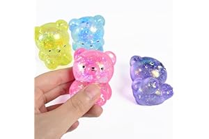 4Pcs Bear Stress Ball, Squishy Stress Balls Set, Squishy Slow Rising Stress Ball, Mixed Color Soft Flexible for Adults Home O