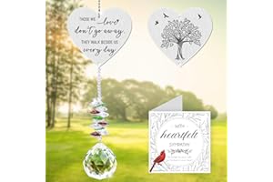 VETBUOSA Sympathy Gifts for Loss of Love One,Memorial Loved One Hanging Crystals Ornament for Window Rainbow Maker Prisms Home Decor Gift,Loss of Mom Dad Pet