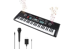 MIZAYI 61 keys piano keyboard, Electronic Digital Piano with Built-In Speaker Microphone, Portable Keyboard Gift Teaching for Beginners, electric piano for kids, Birthday Gift for Children