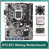 Lodokdre B75 Mining Motherboard 12 PCIE USB G620 CPU 128GB SSD Fan DDR3 view 2