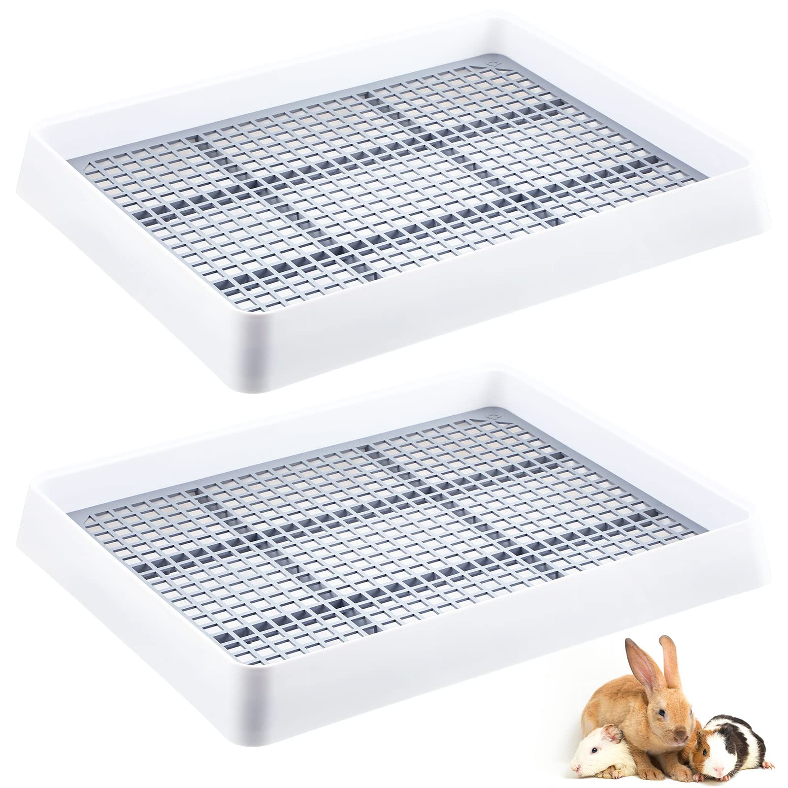 Photo 1 of ***************MISSING THE STRAINERS*************
Bokon 2 Pcs Rabbit Large Litter Box for Cage Guinea Pig Litter Pan with Grid Rabbit Guinea Pig Toilet Ferret Corner Potty Trainner Ideal for Rats, Hamsters, Small Animals (15 x 12.2 x 2.6 Inch)