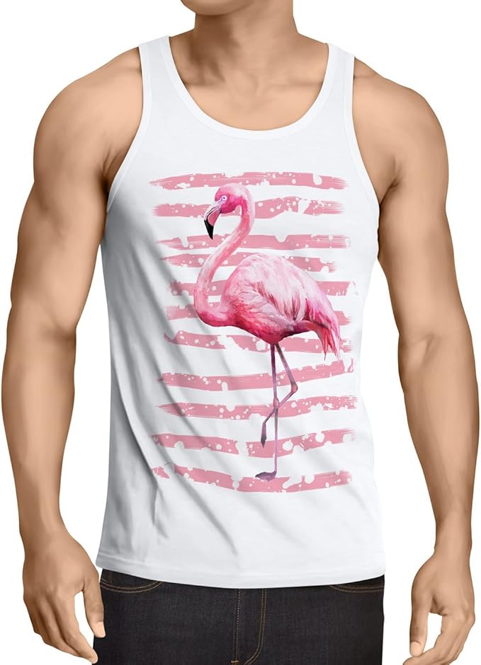 camiseta tirantes rosa hombre