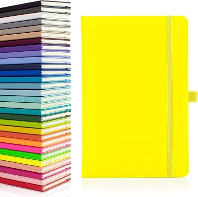 Notes London Eco A5 Notebook Neon Yellow with Lined Pages and Pen Loop