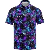 Golf Polo Shirts for Men, Funny Print Short Sleeve Performance Polos