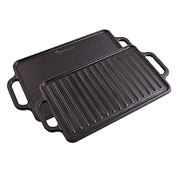 Victoria Rectangular Cast Iron Griddle. Double