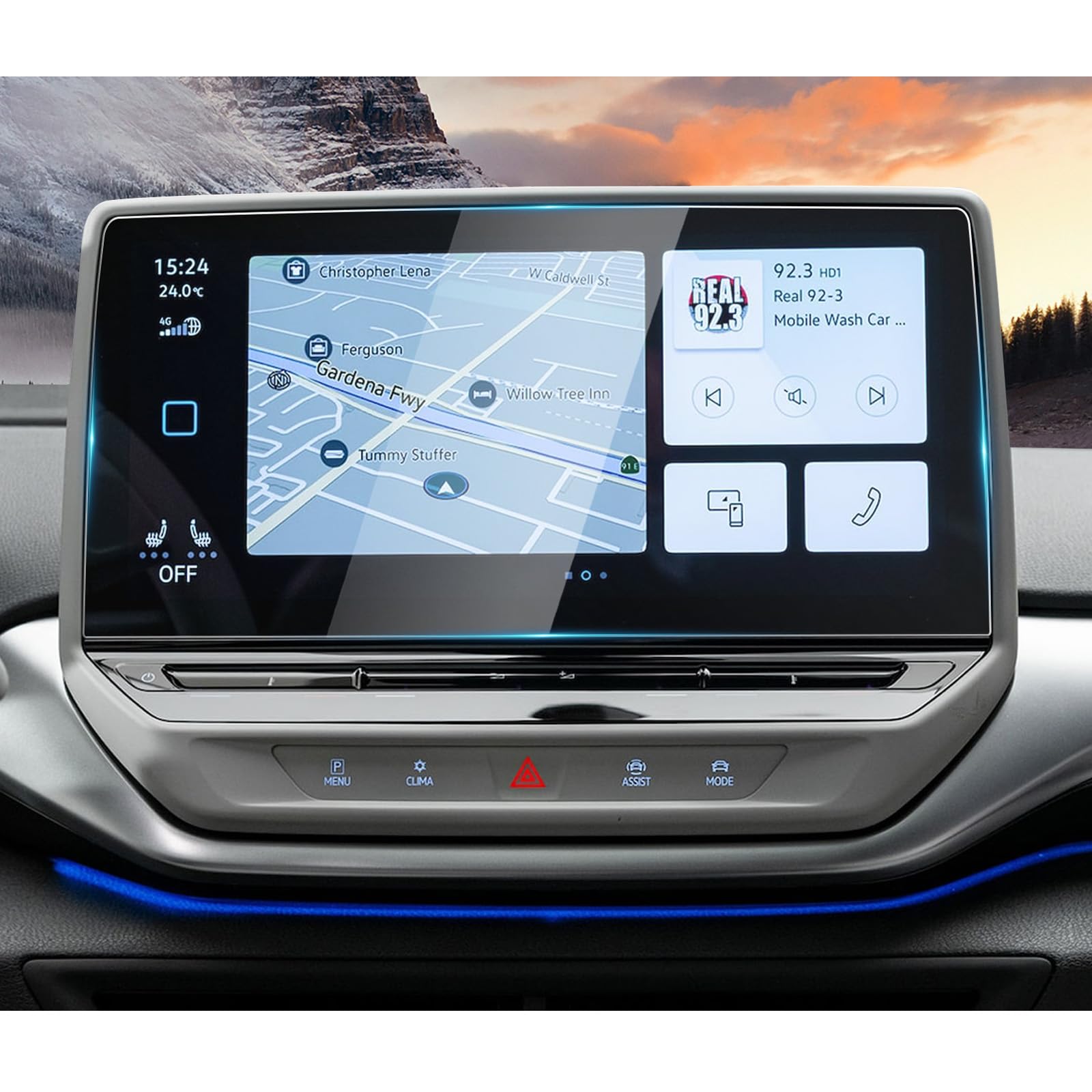 YEE PIN 12 Inch Compatible with VW id4 ID.4 ID.5 GTX Pro ID Buzz Navigation Protective Film GPS Screen Protector Navigation Film Tempered Glass Protection Scratch-Resistant Car Accessories