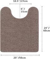 Non Slip Toilet Mat 50x60cm Taupe U Shape Ultra Thick Microfiber view 8