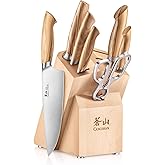 Cangshan OLIV Series 8-Piece Knife Block Set, Forged Swedish 14C28N Steel, Maple Block, 501684