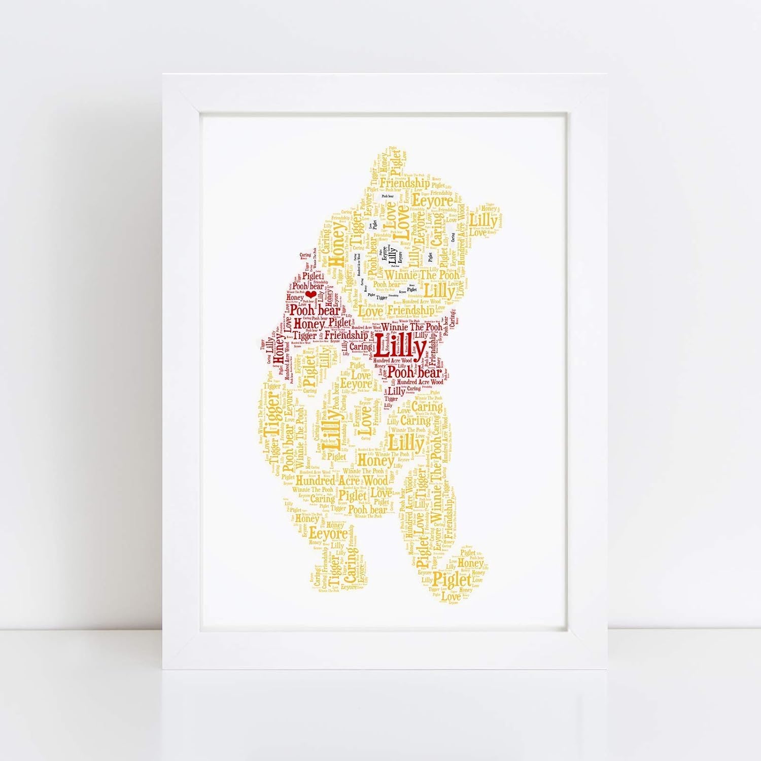 Personalised Winnie The Pooh Word Art Print A5 A4 Prints Framed Amazon Co Uk Handmade