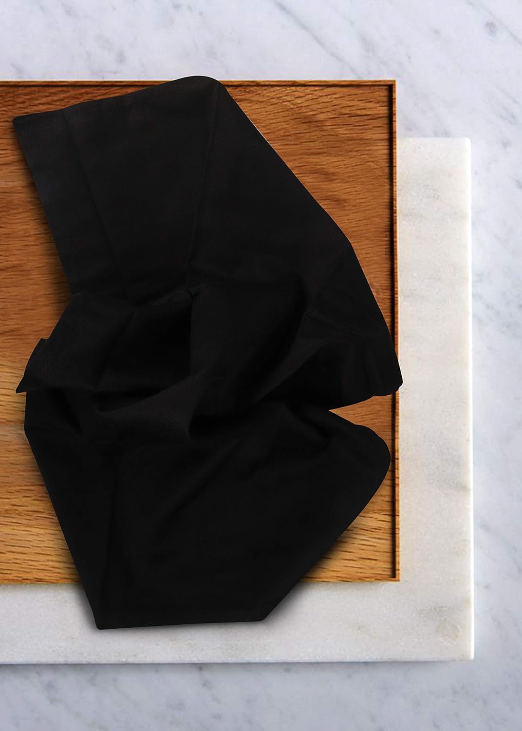 Urban Villa Kitchen Towels, Premium Quality, Solid Satin Weave 100% Cotton Dish Towels, Ultra Soft (Size: 20X30 Inch), Black Highly Absorbent Bar Towels & Tea Towels - (Set of 6): Kitchen & Dining