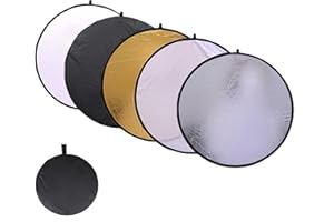 24" (60cm) 5-in-1 Photography Reflector, Multi-Disc Collapsible Light Reflector with Bag - Super Portable for Studio/Macro Ph