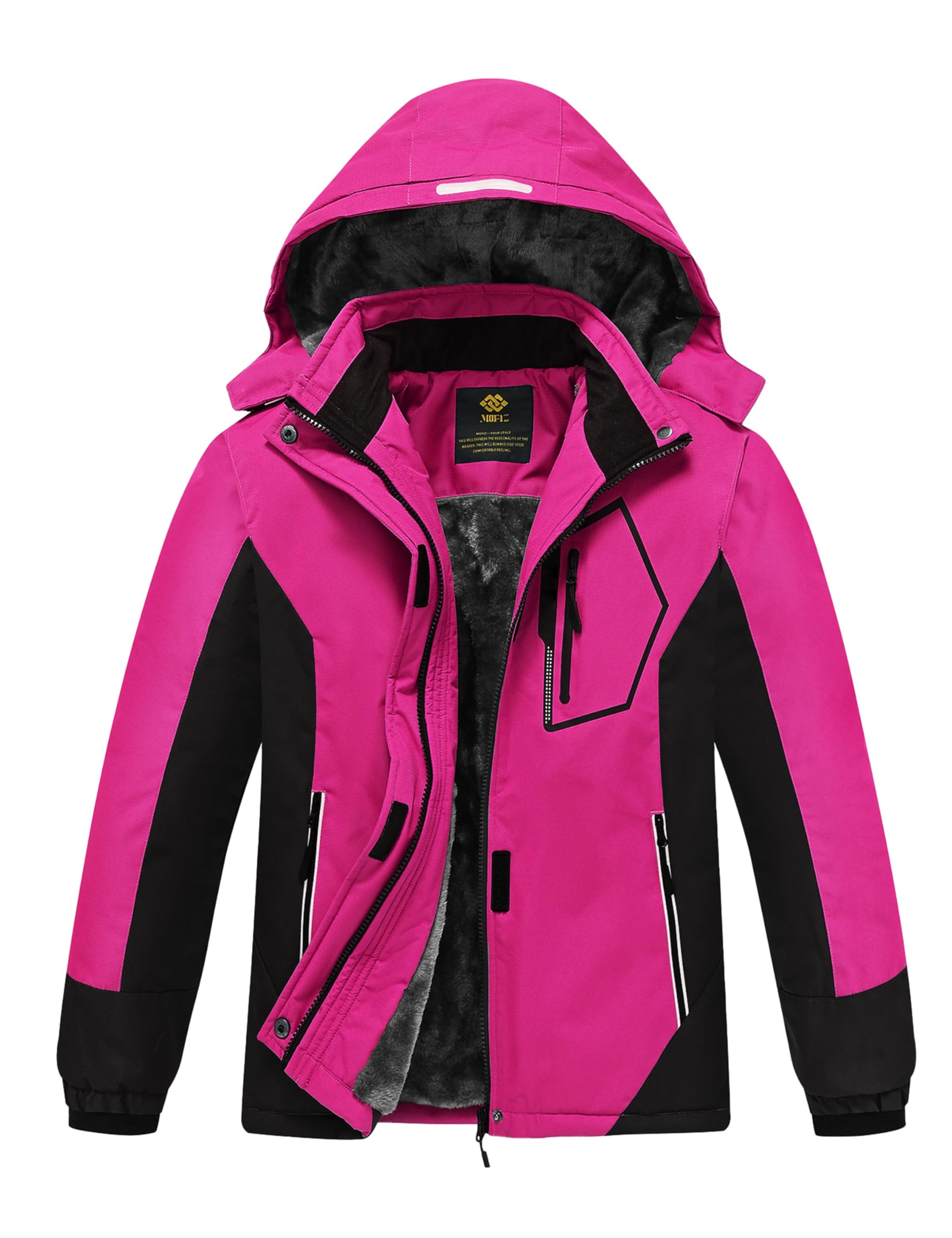 MoFiz Girls Ski Jacket Waterproof Fleece Lined