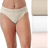 Bali womens Hi-cut Underwear 3-pack, Modern Seamless Lace Trim High Cut Panties