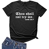 MIMOORN Women Letter Print T Shirt Short Sleeve Cute Graphic Tees Tops