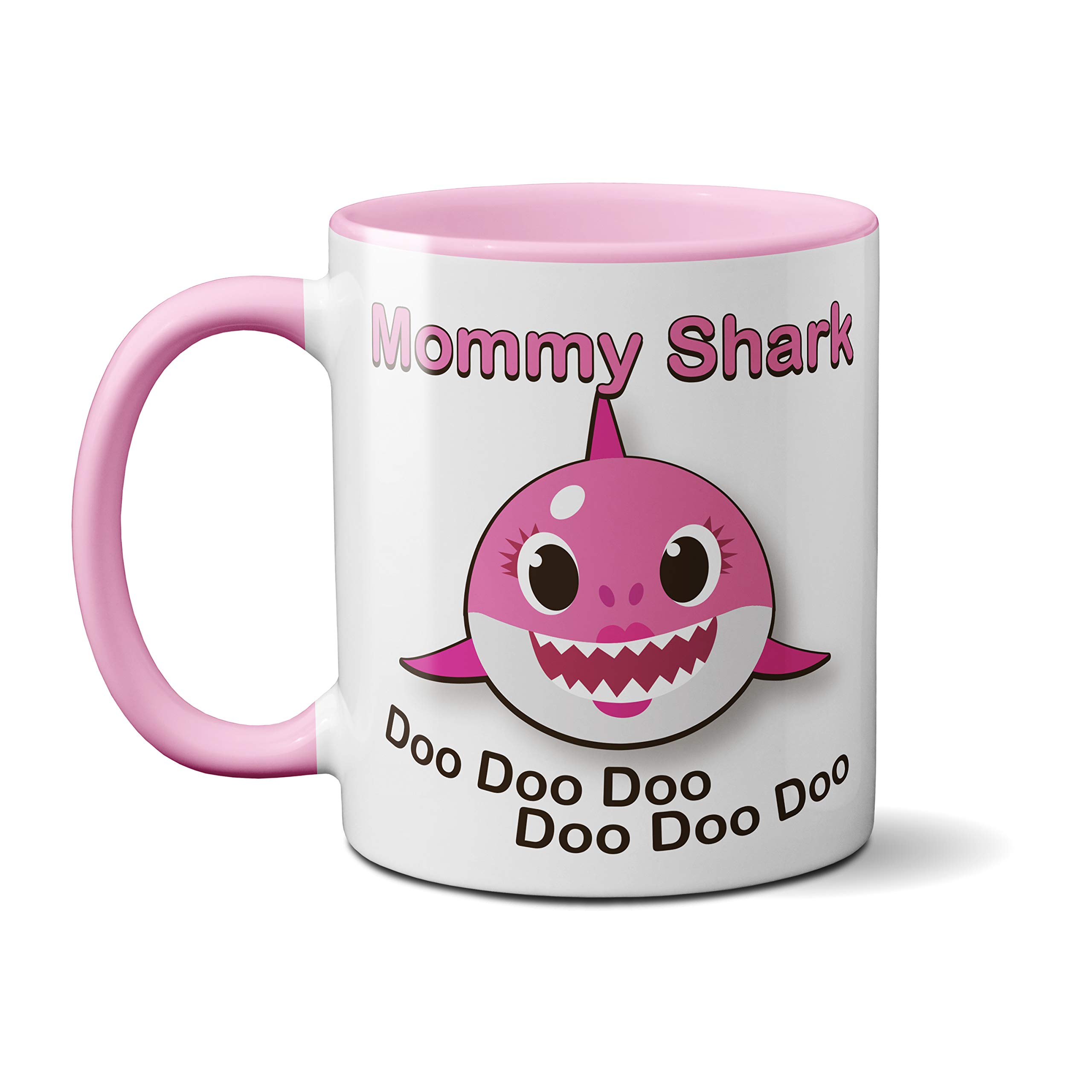 SMARTYPANTS Sharks Underwater Family Mugs - Cute Adorable Quote Novelty Present Gift Idea Tea Coffee Heavy Duty Handle Dino Coated Dishwasher/Microwave Safe Sublimation Ceramic (Mommy Shark)