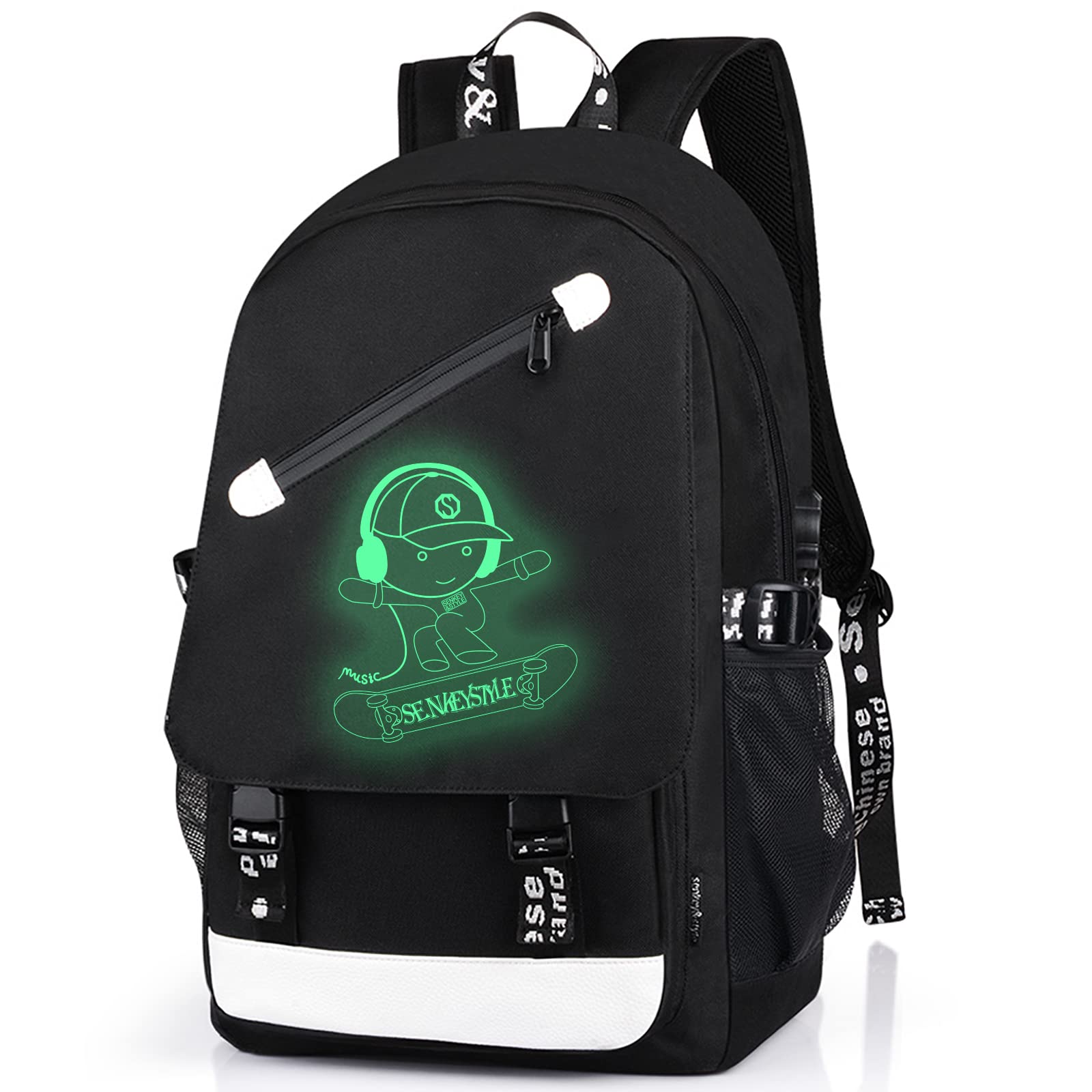 FEWOFJ School Bags for Teen Old Boys, Anime Backpack for Teenagers (SkateboardBoy)