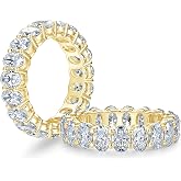 AOKSUNS Moissanite Full Eternity Wedding Ring, 14K Gold Filled Simulated Diamond Engagement Promise Ring for Her, Stackable Bridal Band Halo Anniversary Rings for Women