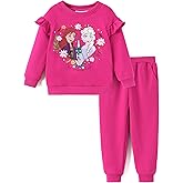 Disney Frozen Toddler Girl Outfits Long Sleeve Shirt and Pocket Pant Clothing Sets Fall Casual Pullover Dailywear