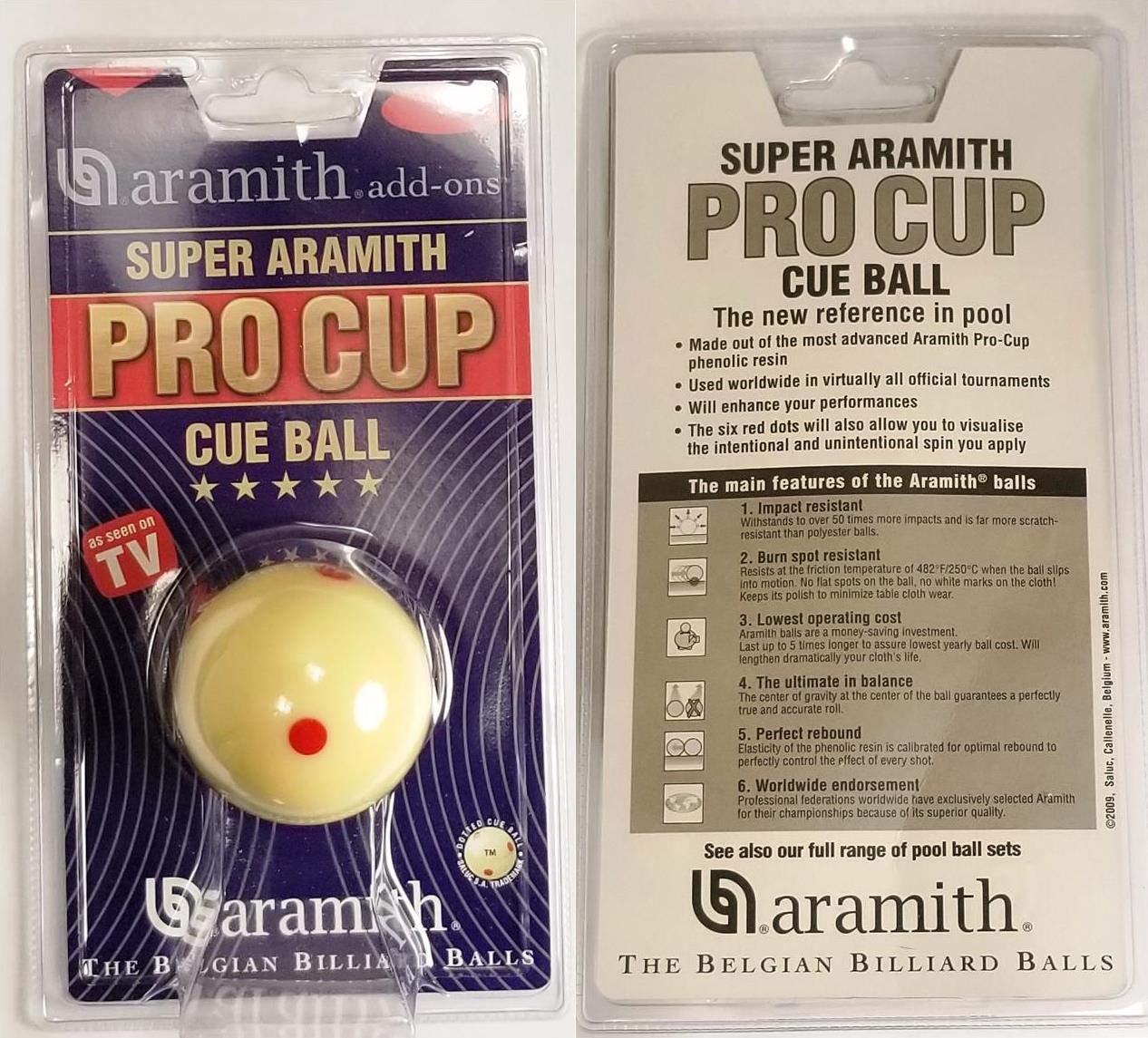 Aramith Pro Cup White Ball - 2 1/4 inch UK Size