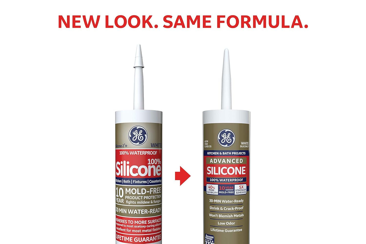 Ge Ge5040 Advanced Silicone 2 Kitchen Bath Sealant Caulk 10 1oz Clear Amazon In Home Kitchen