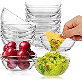 3.5inch Glass Mixing Bowls 12Pack, Clear Stackable 9cm Small Glass Bowls Ideal for Kitchen Baking & Prepping, Salad Fruits Sn