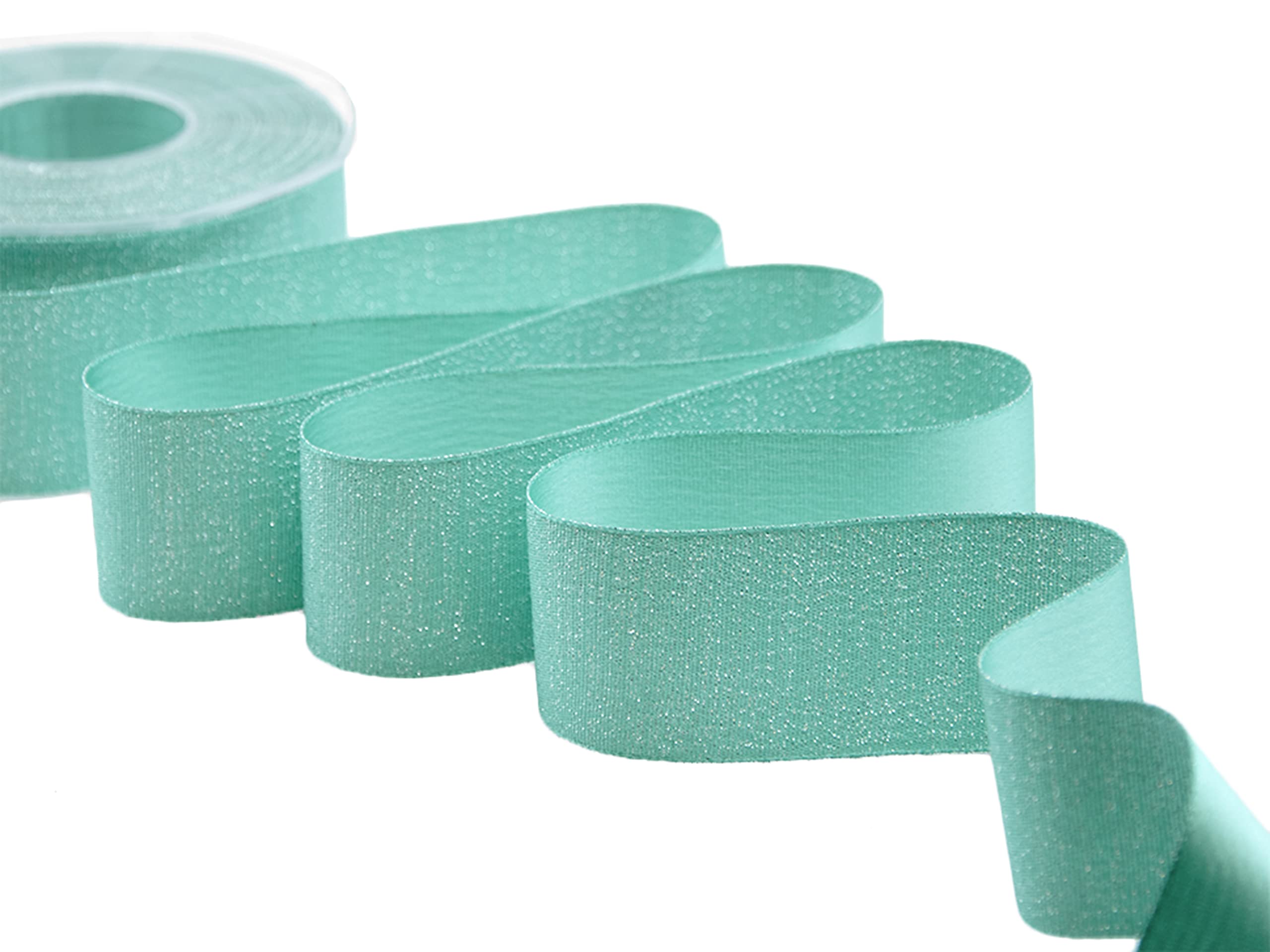 Furlanis - Satin Boutique Lamé, Decorative Ribbon, Gift, Christmas Packing, Wedding, Party, Made in Italy - Aquamarine Green, 40 mm x 20 m
