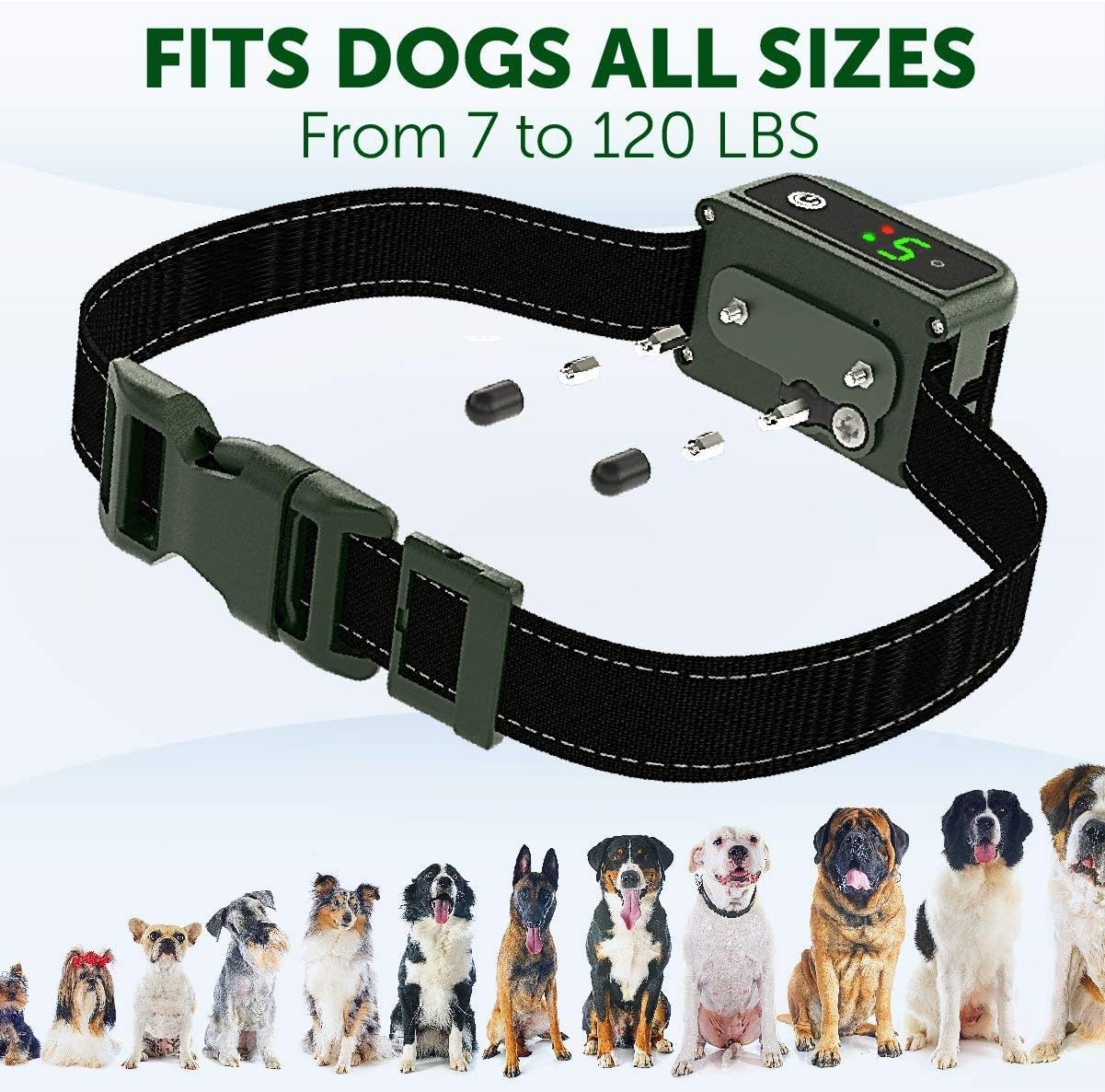 TBI Pro Shock Collar for Dogs - Effective K9 Professional Dog Bark Collar with Barking Detection - Rechargeable Anti-Barking Modes - Shock, Vibration for Small, Medium, Large Breeds - IPx7 Waterproof : Pet Supplies