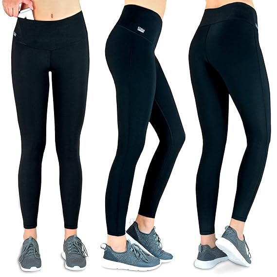 Formbelt Laufhose Damen mit Tasche lang - Leggins Stretch-Hose Lauf-Tights für Smartphone iPhone Handy Schlüssel Yoga