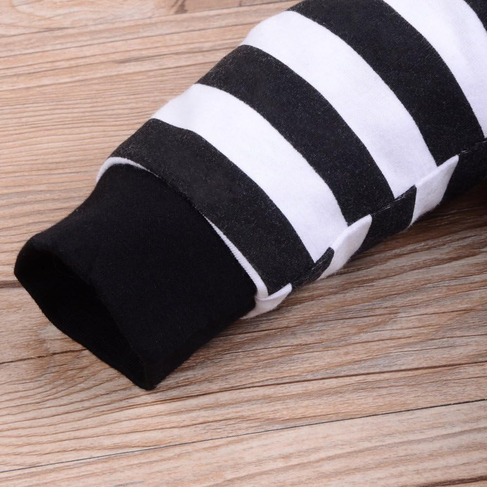 H.eternal Baby Girls Sleeper Pajamas Baby Boys Girls Long Sleeve Stripe Penguin One-Piece Romper Hoody Jumpsuit OutfitClothing Bodysuit