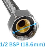 Xcel Home 2X 1/2 BSP 300mm Flexible Connectors Pair Stainless Steel Water Safe view 6