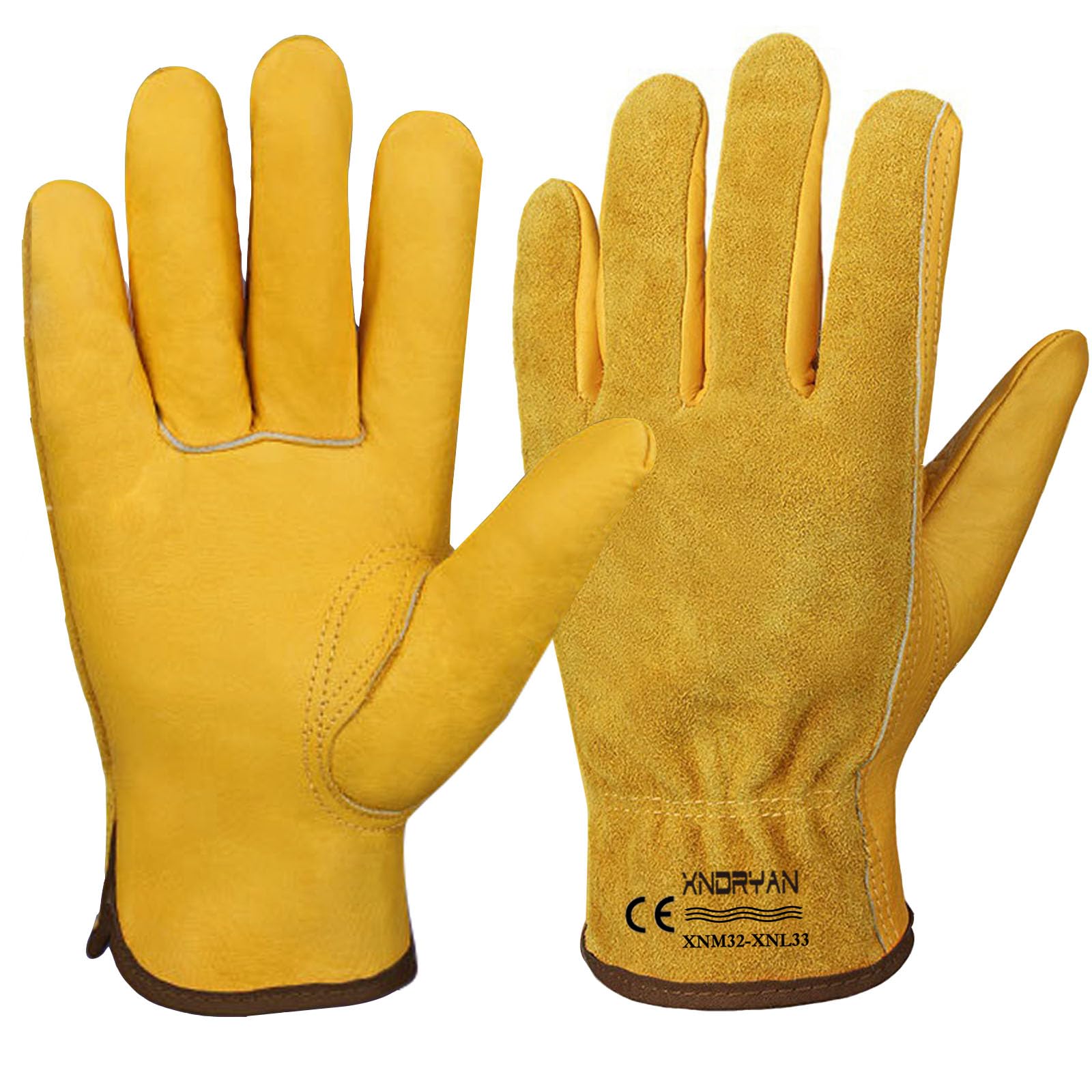 Gardening Gloves for Men and Women, Xndryan Garden Gloves Thorn Proof Gardening Gloves Comfortable Breathable Comfortable Breathable Heavy Duty Garden Gloves Men Leather Work Gloves X-Large