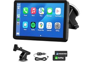 AONEREX Wireless CarPlay Android Auto Car Screen, 7 Inch HD Bluetooth AirPlay Touch Screen Protable Car Stereo Naivgation Music Video Player Mirrorring, Siri, AUX, Voice Assistant