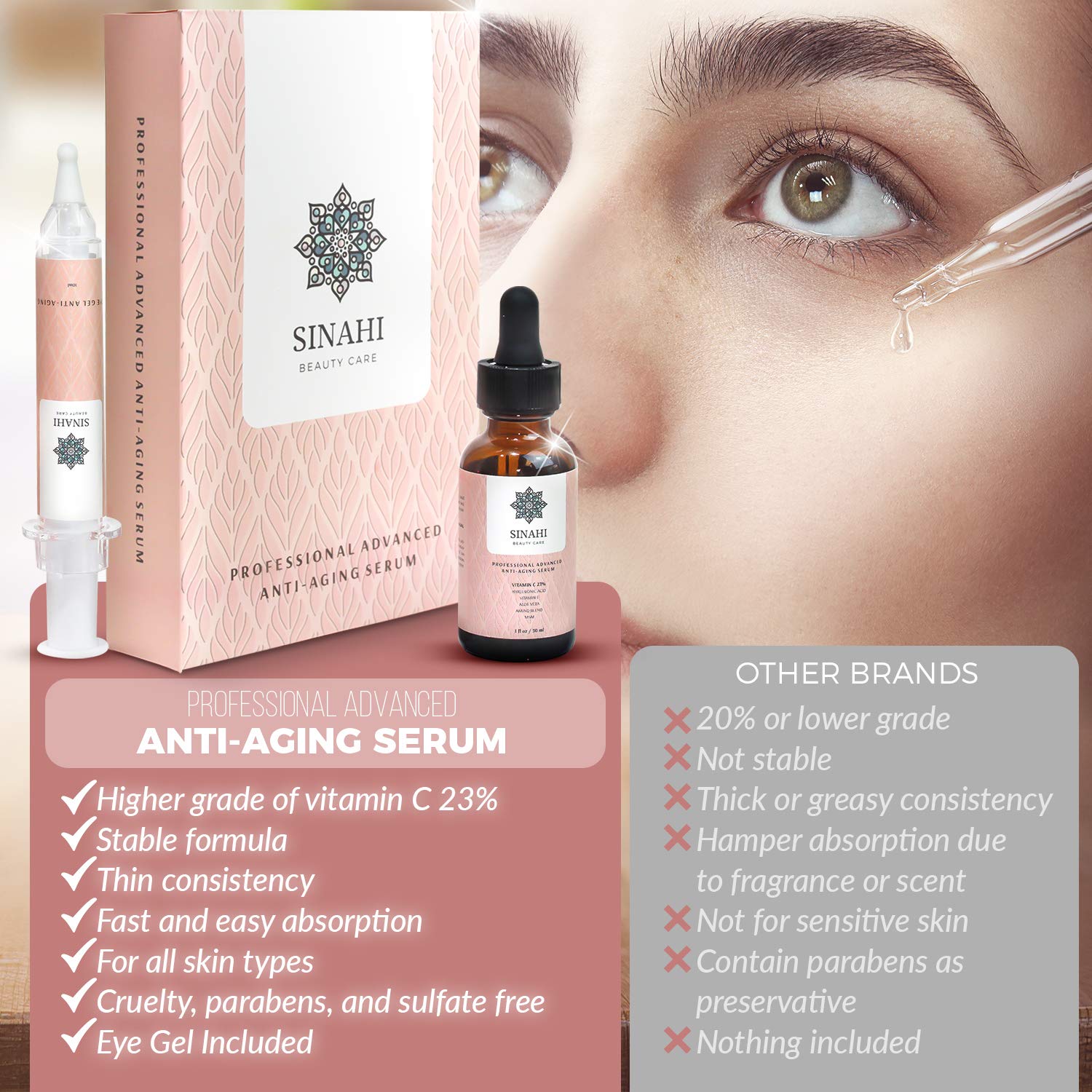 SINAHI BEAUTY CARE Sérum Avanzado Antiedad Profesional: Amazon.es: Belleza